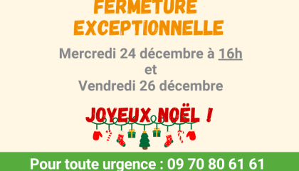 Fermeture exceptionnelle